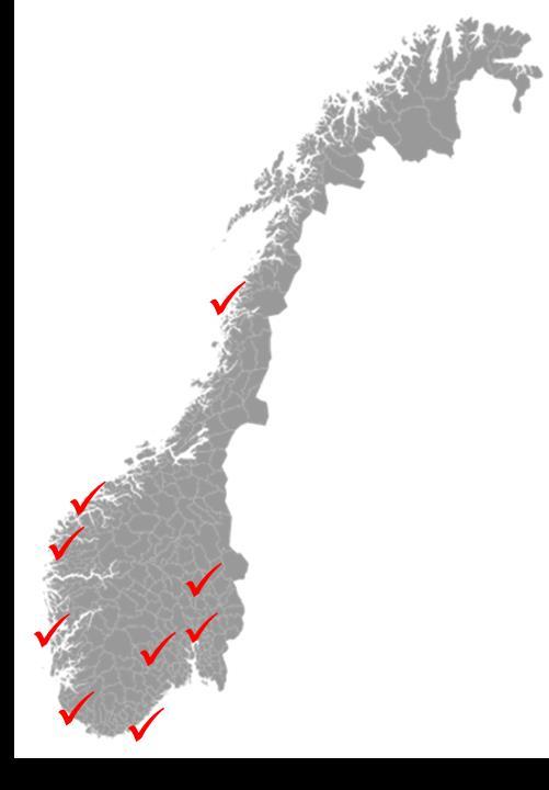 Status fra Primærhelseteam 9 Pilotkommuner i 8 fylker RANA EID FLORA AUSTEVOLL HÅ KRISTIANSAND SELJORD RINGSAKER OSLO (Alna, Sagene, Nordstrand) 9 kommuner