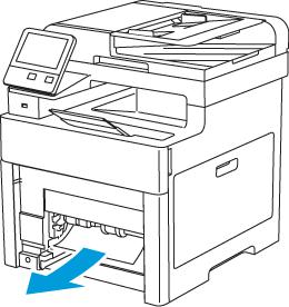 Løse problemer Avklare papirstopp ved magasin 1 Du må fjerne alt papir fra papirbanen for at du skal kunne rette opp feilen som vises på kontrollpanelet. 1. Fjern alt papir fra spesialmagasinet. 2.