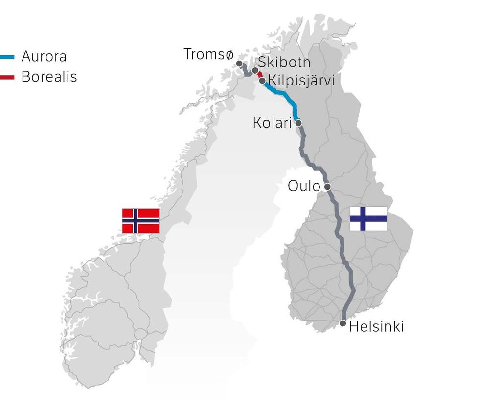 Finsk-norsk samarbeid AURORA-BOREALIS Verken næringstransporten eller utfordringene stanser på grensa.