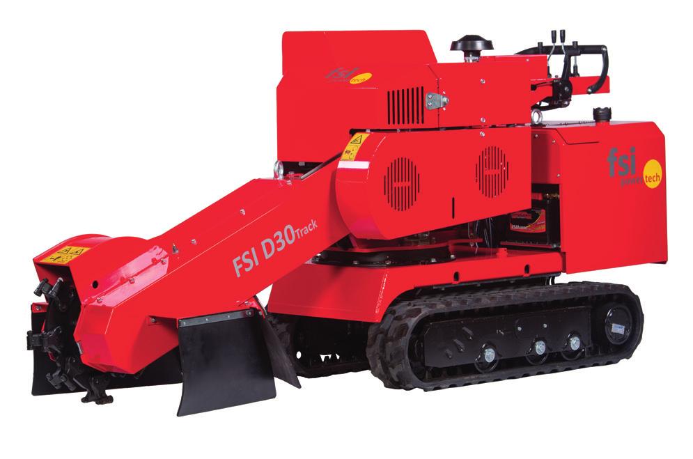 Ø24,5/16 Dimensjoner L x B x H 2700 x 1350 x 1220 mm Vekt 725 kg D30: Stubbefreser med 2WD og dieselmotor D30 TRACK: Stubbefresere på belter med dieselmotor FSI D30 er for seriøse aktører som bruker