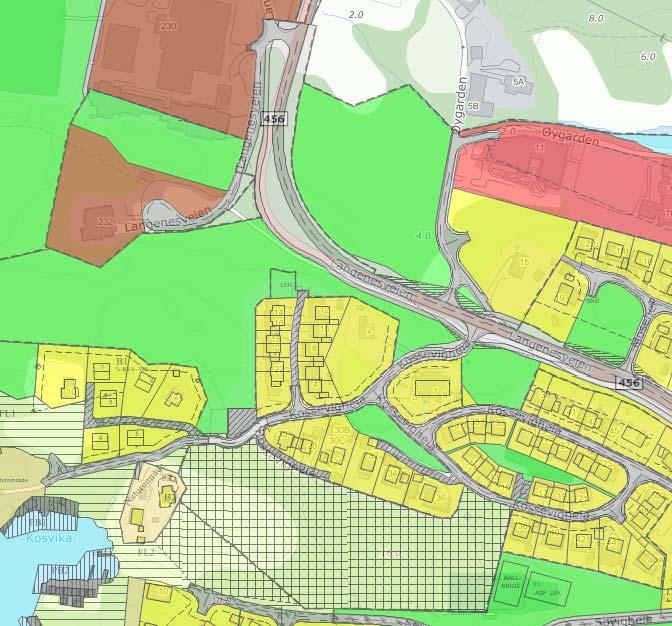 Reguleringsplan for boligområde på Langenes,gnr. 16, bnr. 39, Søgne kommune 4 Eksisterende reguleringsplaner Området omfattes av reguleringsplan for gnr. 16, bnr. 1 m. fl.