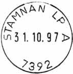 7 Type: I24N Utsendt STAMNAN 1 Innsendt Registrert brukt fra 19.09.85 TK til 23.04.87 FH Stempel nr.