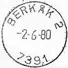 Stempel nr. 15 Type: I22N Utsendt BERKÅK 2 Innsendt Registrert brukt fra 2-6-80 HT til 8-10-80 EA Stempel nr.