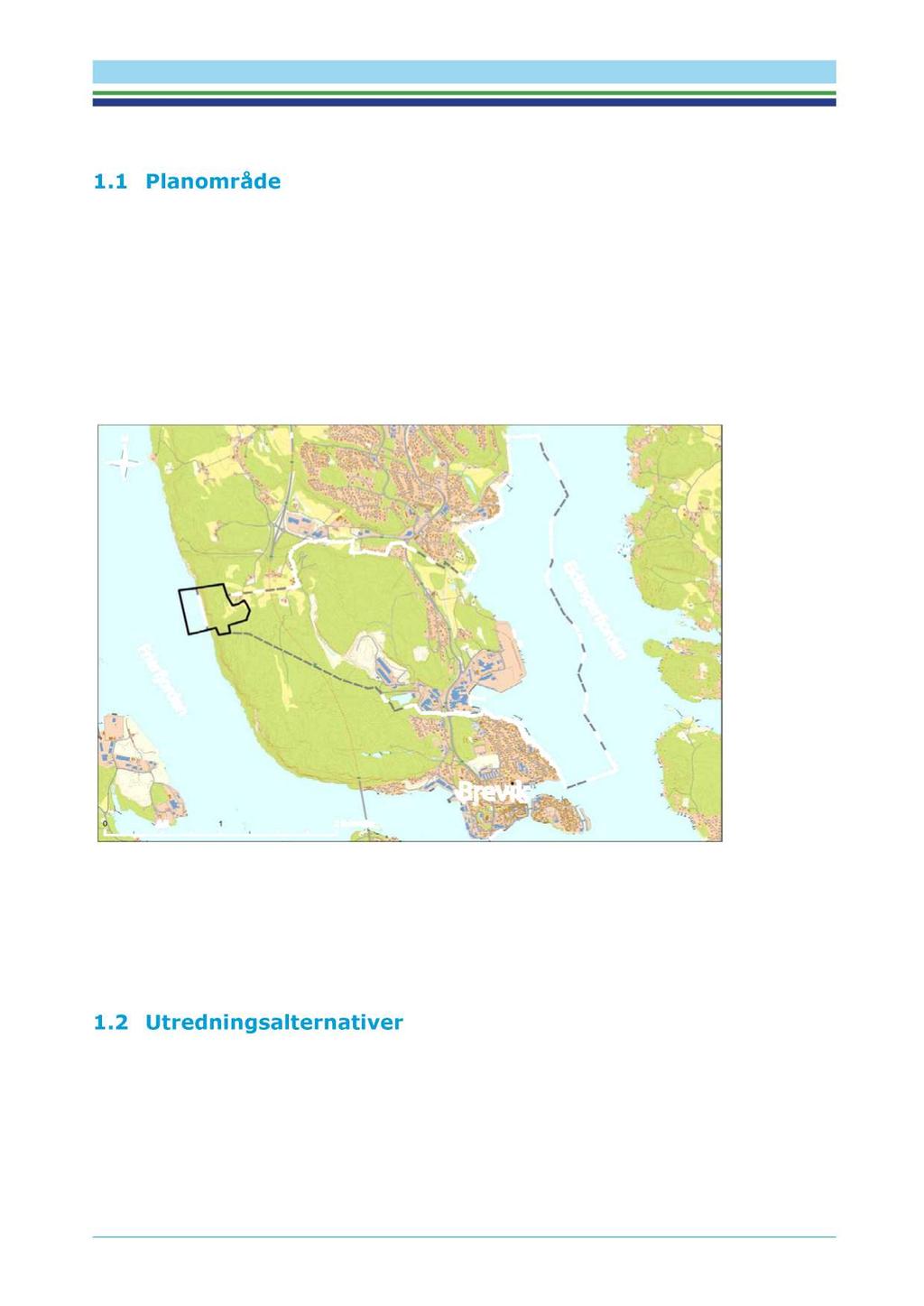 Side 2 av 36 1.1 Planområde Planområdet over bakken består av et område ved Kongkleiv på østsiden av Frierfjorden, og ligger ca. 7,5 km i luftlinje sør for Porsgrunn by og ca.