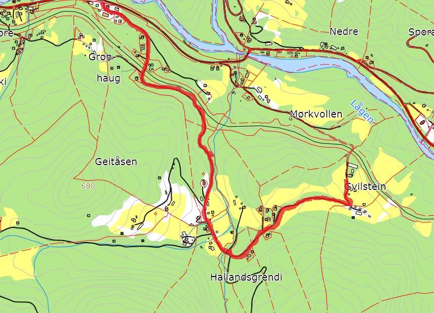 63 Hallandsgrendvegen Fra FV40 til Hallandsgrenda Navneforslag: