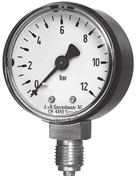 120 d Manometer For vann og luft opp til 60 C. h h 1 Art.