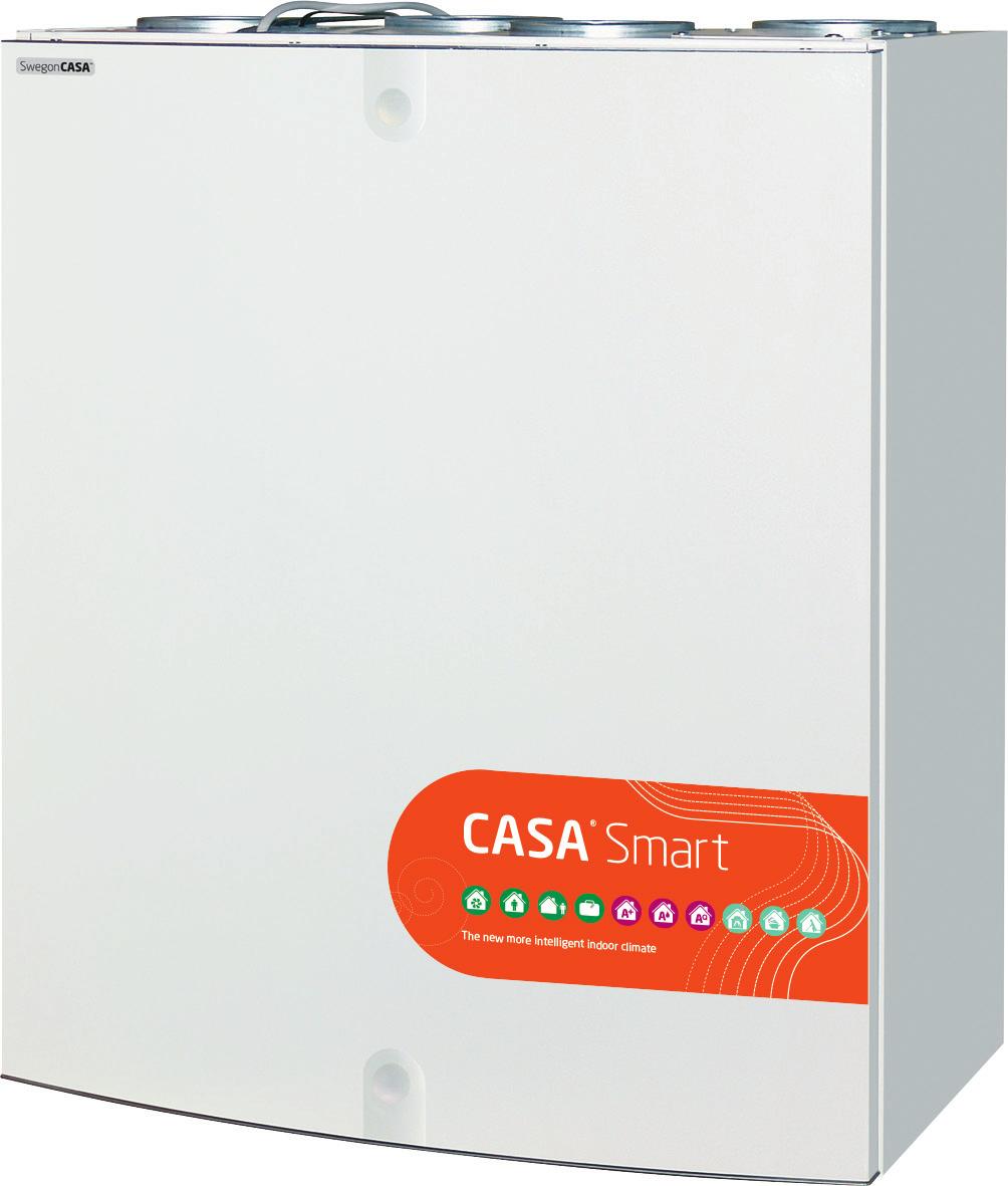 Tekniske data CASA R3 Smart Swegon CASA R3VR5SH CASA Smart The new more intelligent indoor climate Mer informasjon i ProCASA procasa.swegon.