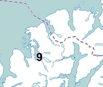 Kartlegging av elvemusling i Troms (og Lofoten) Figur 2. Geografisk plassering av 8 vassdrag i Troms samt ett vassdrag på Austvågøya i Lofoten (innfelt) med musling.