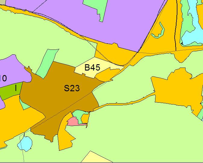 B45 Birkeland Ytrebygda 1:10000 KDP BLÅE Kort beskrivelse B45 er på 49 daa.