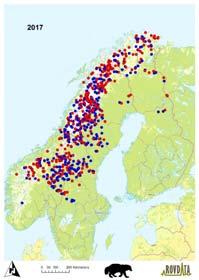 jmf skattad pop 324 8 7 Antall registrerte ynglinger av jerv 6 5 4 3 2 1 2 5 6 1 35 29 45 42 4 58 8 49 12 17 9 7