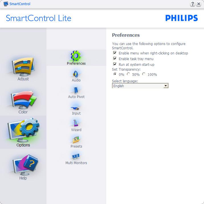 3. Bildeoptimering Options (Alternativer) > Input (Inndata) - Er kun aktiv når du velger Inndata fra rullegardinmenyen Options (Valg).