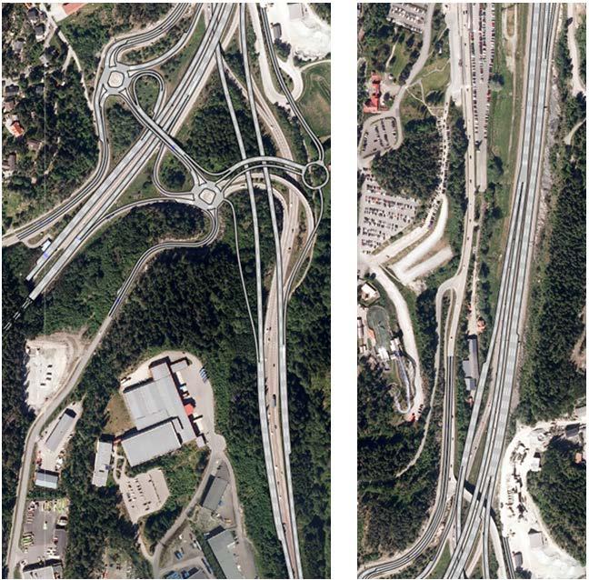 Trafikkgrunnlag og trafikkberegninger 22 Figur 12 Utsnitt av modellen for alternativ 1.