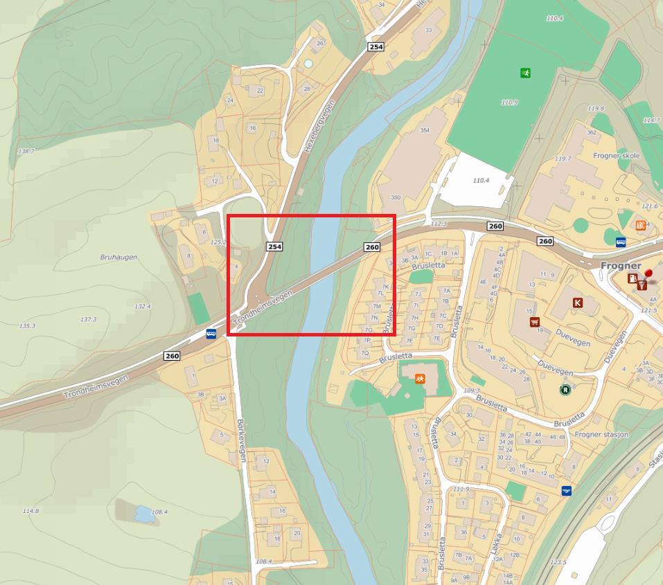 1 Innledning Statens vegvesen Region øst (SvRø) planlegger ny Frogner bru med gang- og sykkelvei på fv. 260 over Leira, ved Frogner i Sørum kommune.