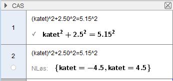 6.7 I en rettvinklet trekant er hypotenusen 5,15 cm