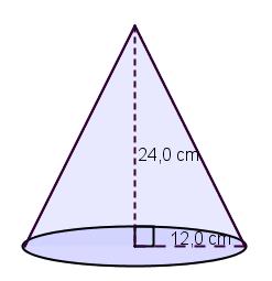 Overflaten av en kjegle med bunn er gitt ved formelen O r