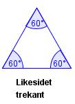 Modul 4: Mangekanter og sirkler 4.1 Tegn og beskriv - en likebeint trekant To vinkler er like store. To sider er like lange.