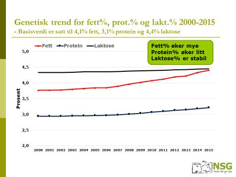 Genetisk sett endrer vi geitmelka som råstoff til osteproduksjon, vi øker samlet tørrstoffmengde, og vi får et annet forhold mellom fett, protein og laktose.