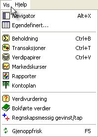 Side 20 Kap. 2 Slik kommer du i gang 2. På de ulike menyene i programmet vil en tilgjengelig hurtigtast fremgå som en del av navnet på menypunktet. 3. Ved å klikke med høyre musetast i en oversikt o.