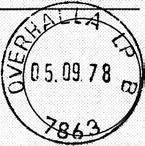 1970 Registrert brukt fra 29-5-70 AA til 15-12-97 AA Stempel nr. 13 Type: I23N Utsendt?? OVERHALLA LP B Innsendt?? Registrert brukt fra 31.12.76 HLO til 05.09.