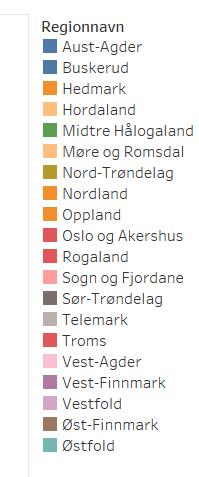 Toten Oppland 26 Rogaland Sandnes Rogaland 26 Hordaland Bergen Hordaland 33 Sogn og Fjordane Sogndal Sogn og Fjordane 26 Møre og Romsdal Molde Møre og Romsdal 36 Sør-Trøndelag Trondheim Sør-Trøndelag