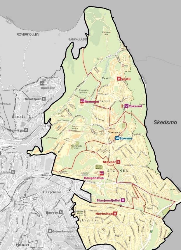 Område 11 Groruddalen nord Vedtatte tiltak: Utvidelse og nybygg ved Vestli skole til 840 elever (+B1,5 til B4) med fleridrettshall