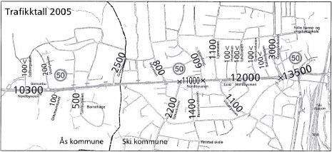 2 METODER OG BEREGNINGSGRUNNLAG 2.1 Beregning av støy Det er benyttet digital terrengmodell og antatt markabsorpsjon α=1 ("myk mark") utenfor veg.