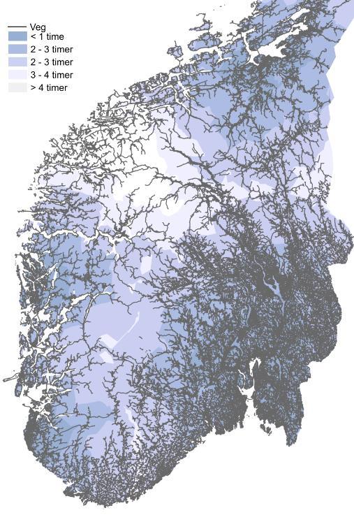 Fritidsbygg og -områder innen 4 timers kjøretid fra de største tettstedene i Norge Rapporter 08/30 3.