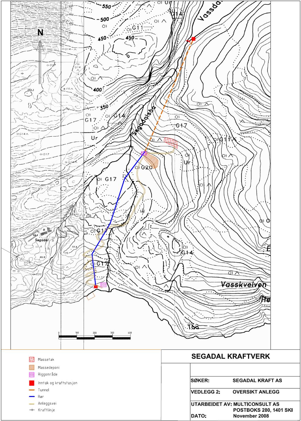 Segadal kraftverk - Miljøvurdering Side 6 Figur 3 gir et mer detaljert bilde