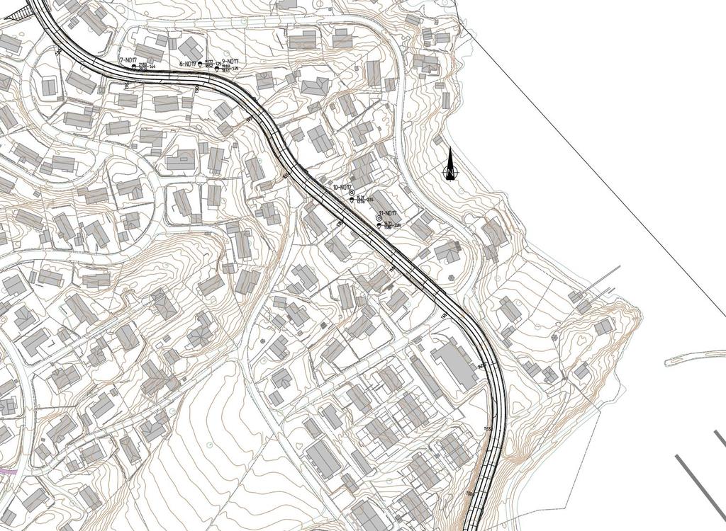 4.3 Gjemble pr. 2050-1450 Grunnforhold: Friksjonsmateriale og tørrskorpeleire i 1-2 m over fast leire og antatt morenemateriale. Generelt grunt til berg.