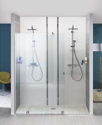 PureDay walk-in dusjsystem Nyt det rene designet og åpenheten med en walk-in dusj. Den innovative dusjen, designet av Phoenix Design, kombinerer fordelene med skyvedører og en luftig romfølelse.