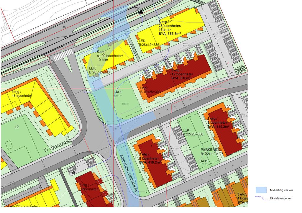 Forslag til midlertidig vei Planprosess Endringen bes behandlet etter plan- og bygningslovens bestemmelser om endringer etter enklere prosess.