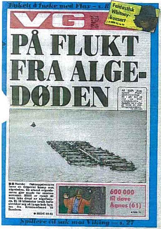 8 Evakuering av anlegg I Masseevakuering i 1988 Oppblomstring i Skagerrak Algen