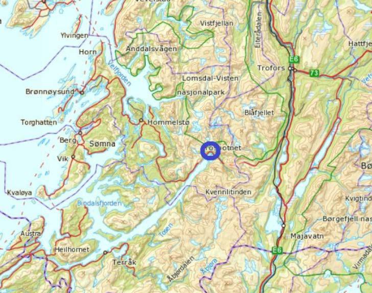 10 1.3 Kort om Tosbotn, FV76 og Tosenanleggene Tosbotn ligger i Brønnøy kommune i Nordland i enden av Tosenfjorden, som er en arm av Bindalsfjorden.