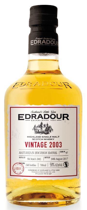 Edradour 2003 LMDW Cellar Book Destillert på Edradour i 2003. Tappet på Edradour i 2017 for Le Maison du Whisky for deres Cellar Book-utgivelser.