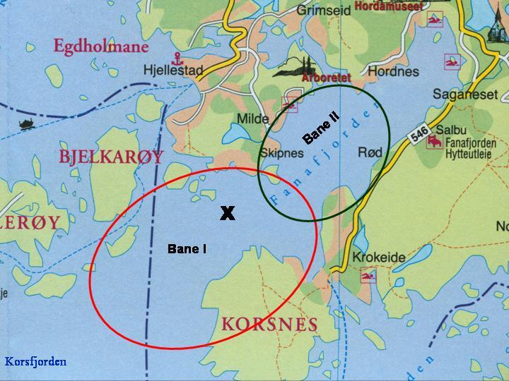 10. BANEOMRÅDER 10.1 Bane I - Hoved baneområde. Baneområdet omfatter farvannet mellom Korsneset i sør/sørøst og Bjelkarøy- Buarøy/Bjelkarøyosen i nordvest.