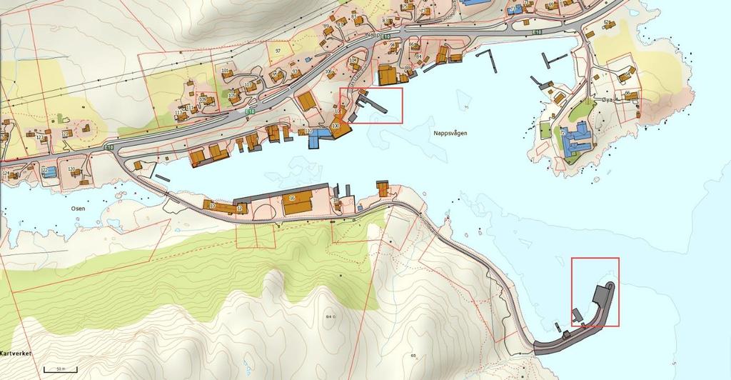 Napp Havn: Havnen har to kommunale kaier. Havn for hav- og kystfiskeflåten.