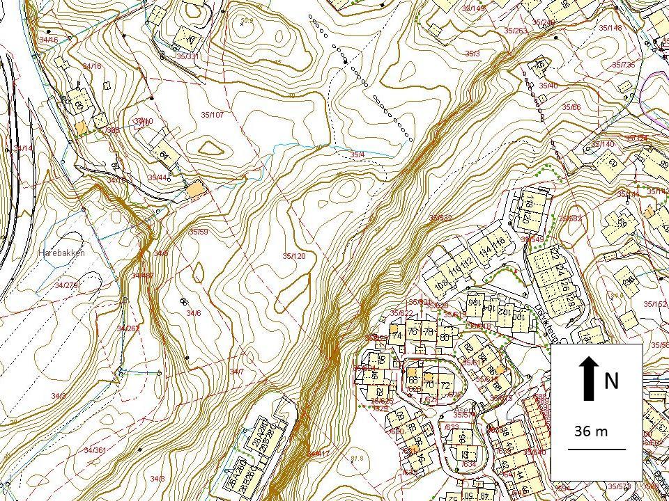 Figur 2: Topografisk kart over det undersøkte