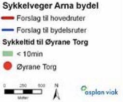 (kilde: sykkelstrategi for Bergen 2010 2019). Dette gjelder bl.a. for strekningen langs Indre Arna-vegen, fra krysset med Stølsvegen på Arnatveit i sør til krysset med Gotevollen i nord, som inngår i dette reguleringsforslaget.