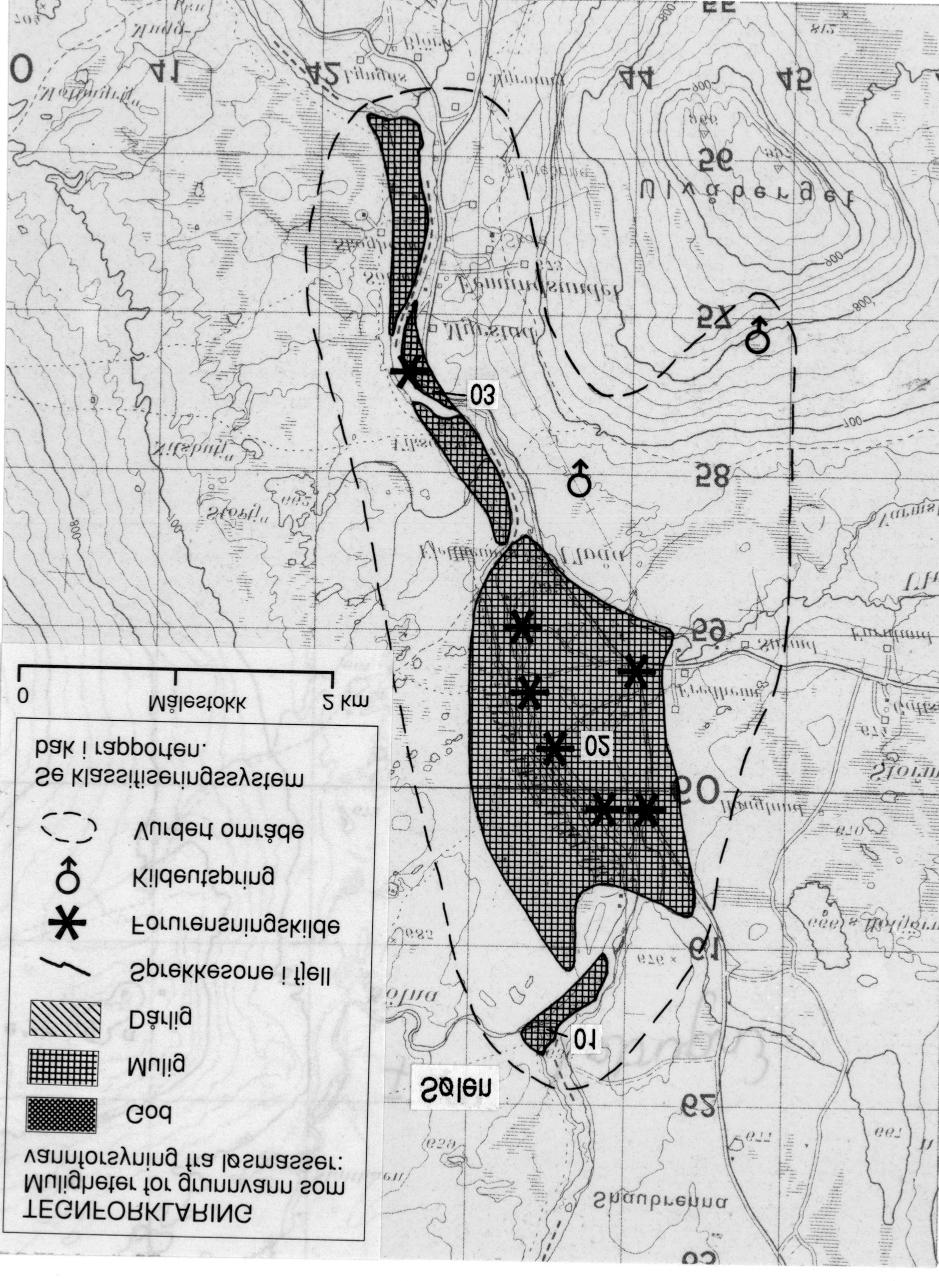 Fig. 3 Kilder og avsetninger som kan utprøves nærmere med