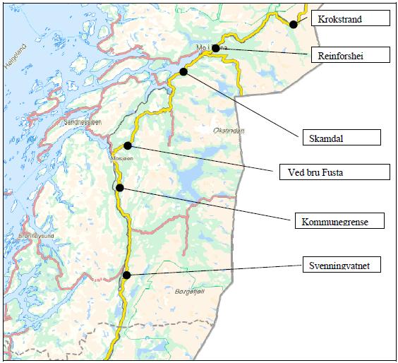 E6 på Helgeland Alternative utbyggingsmuligheter SAMMENDRAG 1 Sammenstilling hele E6 Helgeland Omfang av utbyggingen: Utbyggingen omfatter tiltak for til sammen 3,92 milliarder kroner og er nærmere