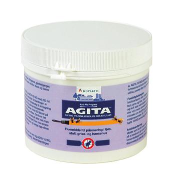 16310-400 Agita fluemiddel 400 g Agita tiltrekker og dreper fluene gjennom et sukkerbasert agn som inneholder Muscamone
