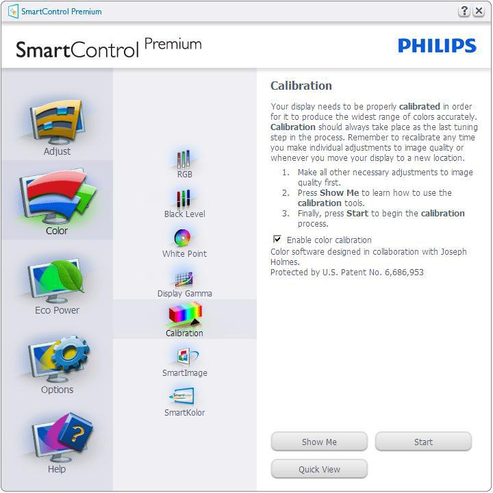 Enable color calibration (Aktiver fargekalibrering) - som standard er