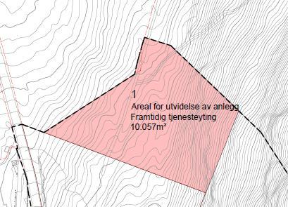 Arealet er på 10.057m².