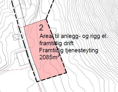 Side 5 av 7 Område 2: Areal sør for gnr 290, bnr 112 på 2085m². Framtidig behov er uavklart.