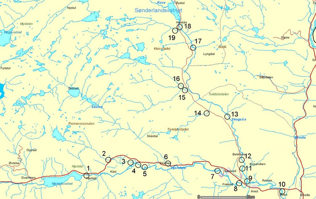 Undersøkte lokaliteter En oversikt over undersøkte lokaliteter er vist i figur 5.1.