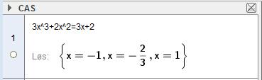 Algebra S Tredjegradslikige blir 3 3x x 3x 3 3x x 3x 0 3x x x 0 3 Dee likige har løsigee x x x3 3 Vi løser