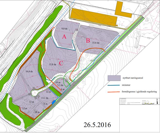 NOTAT Side 5 av 18 2 OM EIENDOMMEN OG TILTAKET Amundrød Syd skal opparbeides til arealer for næringsvirksomhet.