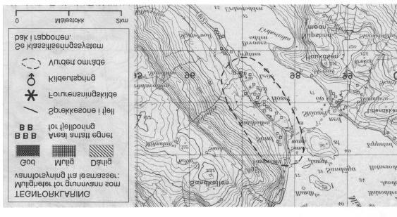 beliggenhet i forhold til de fjellbekker som renner gjennom området. I utgangspunktet vurderes derfor muligheten for uttak av grunnvann fra løsmasser som dårlig innen området.