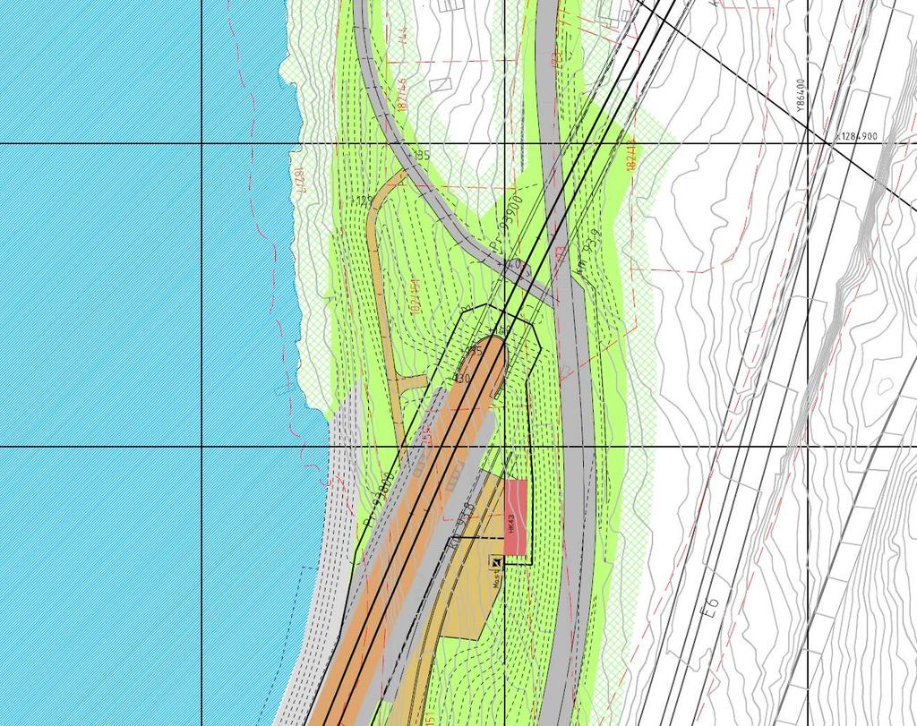 Figur 6 Utsnitt fra landskapsplanen som viser hvordan fremtidig situasjon er planlagt