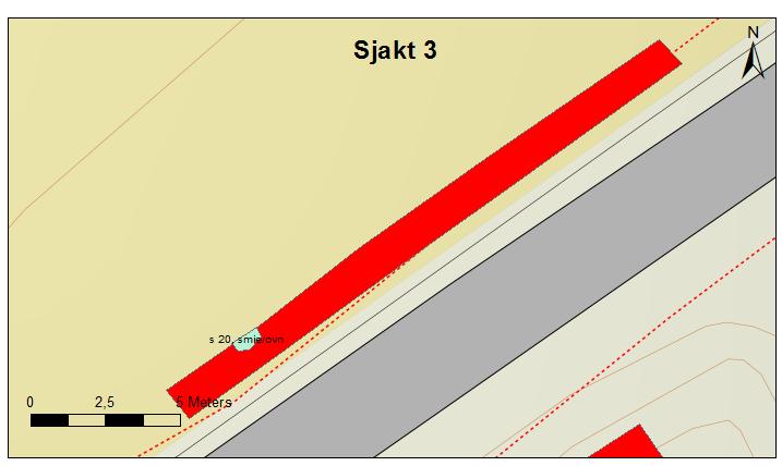 8 SJAKT 3 Ligg på oppsida av vegen, vis a vi sjakt, her vart det funne